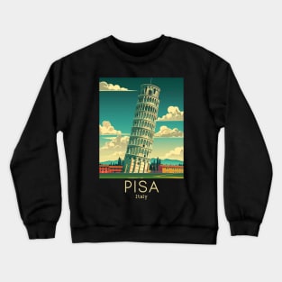 A Vintage Travel Illustration of Pisa - Italy Crewneck Sweatshirt